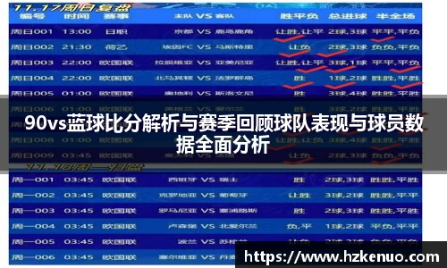 90vs蓝球比分解析与赛季回顾球队表现与球员数据全面分析